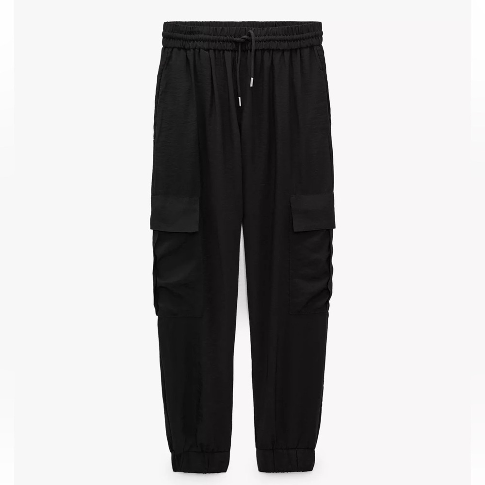Zara Black Cargo Joggers